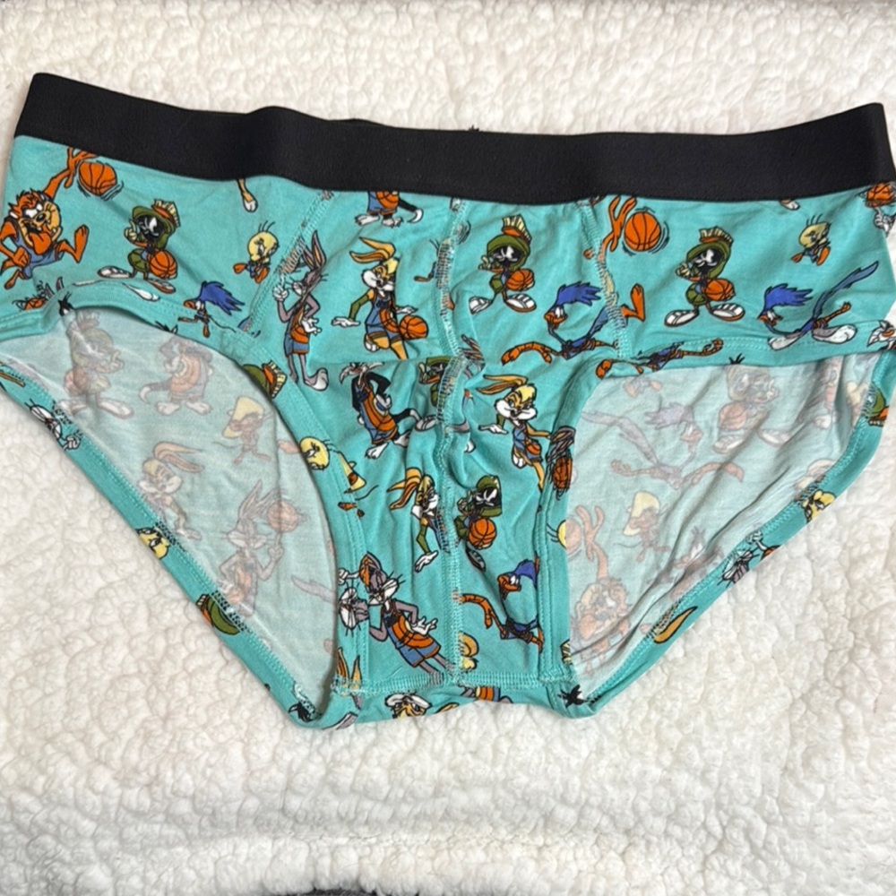 MeUndies Men’s Brief Underwear - Space Jam Print with Black Waistband XL